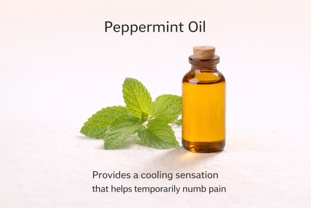 Therawolf peppermint oil ingredient cooling effect for temporary pain relief and circulation support