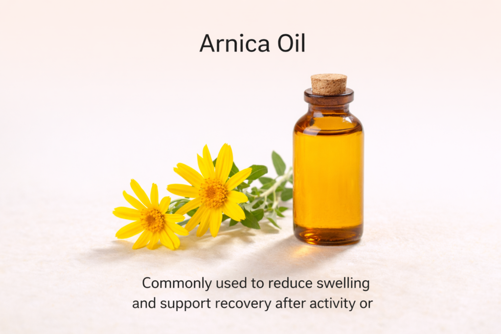 Therawolf includes arnica oil commonly used to reduce swelling support recovery after physical activity and ease soreness